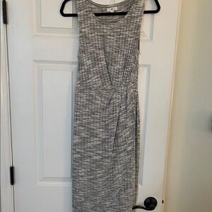 BP Sleeveless Faux Wrap Grey Dress